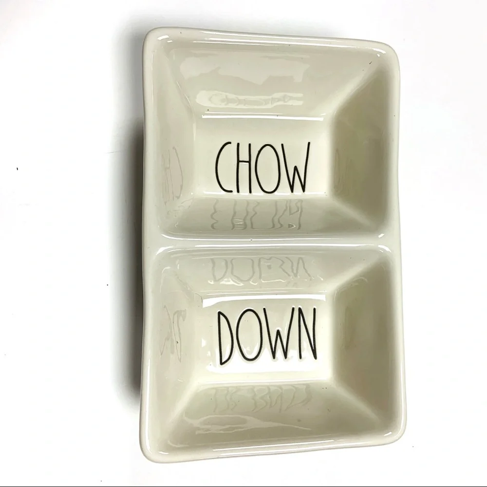 Rae Dunn chow down candy snack dish
